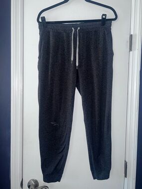 Vuori Charcoal Gray Jogger Pants with White Drawstring